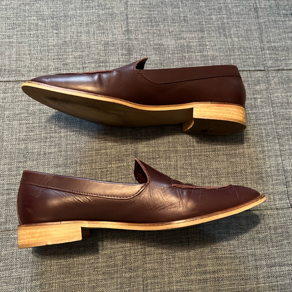 Everlane Loafers Women’s 10 Burgundy Beautiful Fall Shoe Leather Made in Italy - Picture 2 of 10